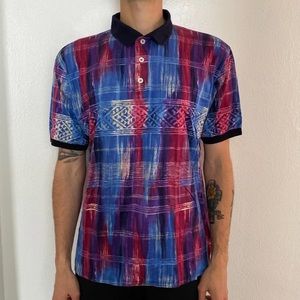 Retro polo-shirt with colorful print